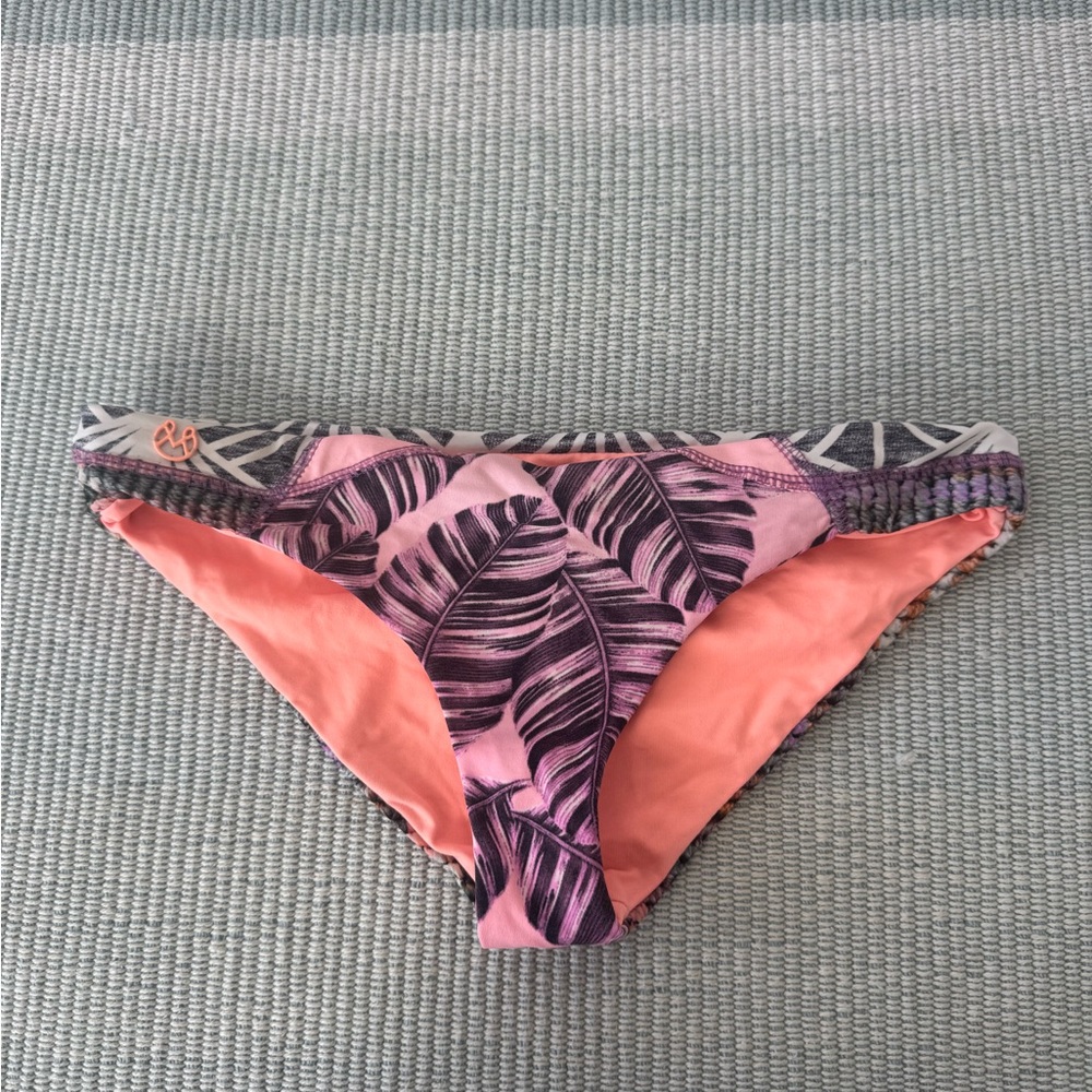 Maaji Coral and Gray Bikini Bottom